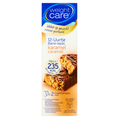 Weight Care maaltijdreep 12u karamel 2stuks