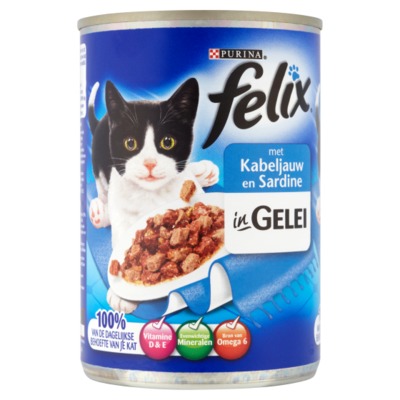 Felix blik kabeljauw/ sardine in gelei 400 gram