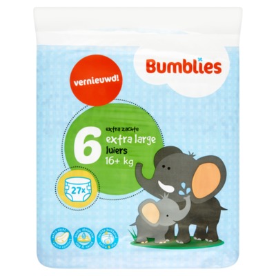 Bumblies nr. 6 luiers extra large 27 stuks