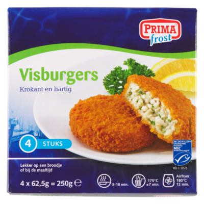 Prima Visburgers Krokant en Hartig