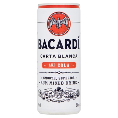 Bacardi cola blik 25 cl.