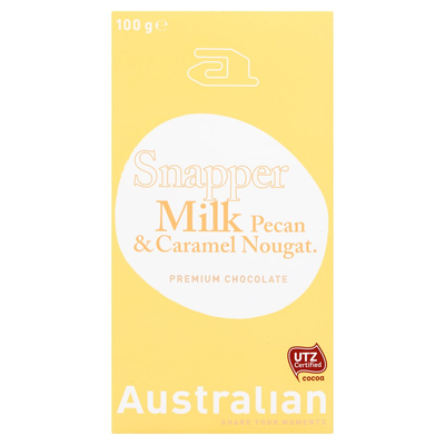 Australian Snapper Milk Pecan & Caramel Nougat Premium Chocolate 100 g