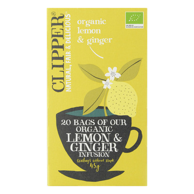 Clipper Organic lemon & ginger tea 1-kops