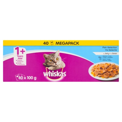 Whiskas vis selectie in gelei 1+ jaar 40x 100 gram