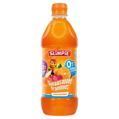 Slimpie limonade suikervrij sinaas-framboos 580 ml.