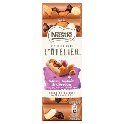 Nestlé L'Atelier Melk rozijn hazelnoot amandel tablet