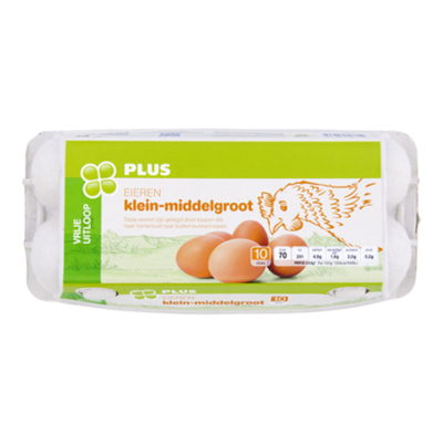 PLUS Vrije uitloopeieren M/S 10 stuks