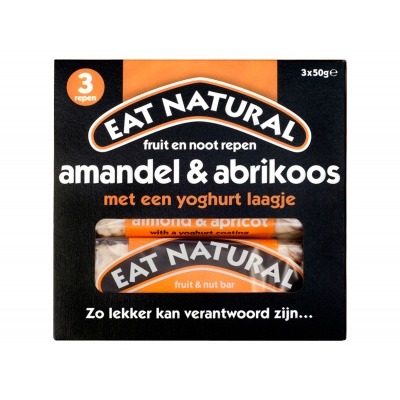 Eat Natural Repen met amandelen, abrikozen en yoghurtlaagje