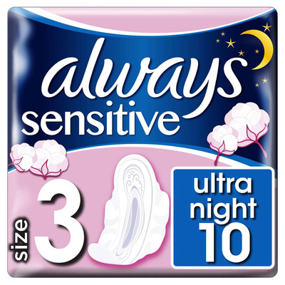 Always Ultra sensitive night 10 maandverbanden