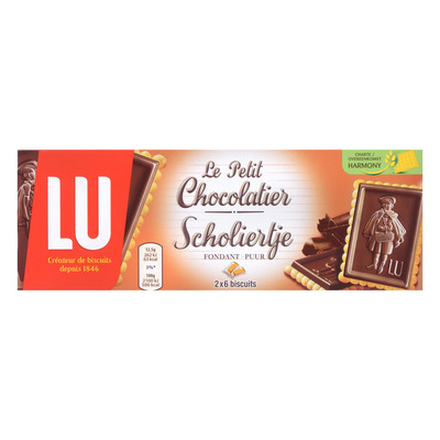 LU Scholiertje biscuits pure chocolade