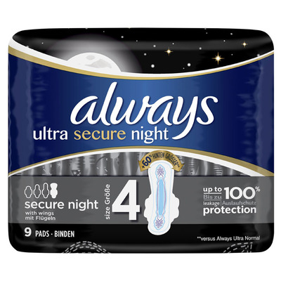 Always Ultra secure night (maat 4) maandverband