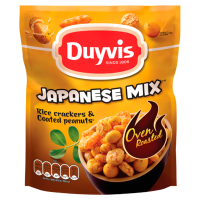 Duyvis Pindarijstcrispsmix Japanese Mix Rice Crackers & Coated Peanuts 130g
