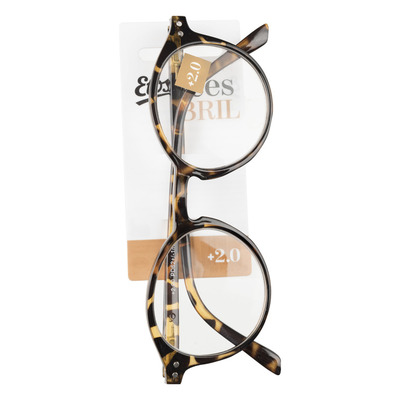 Etos Leesbril bruin rond +2