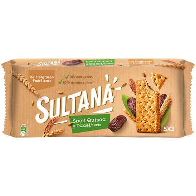 Sultana Fruitbiscuit spelt quinoa-dadel