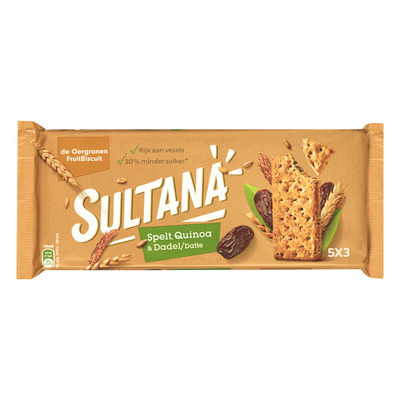 Sultana Fruitbiscuit spelt quinoa-dadel