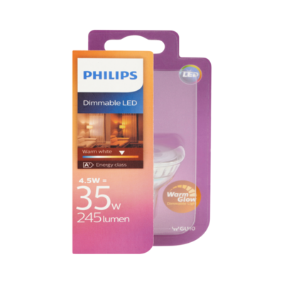 Philips Dimmable LED Lamp Warm White 4,5W GU
