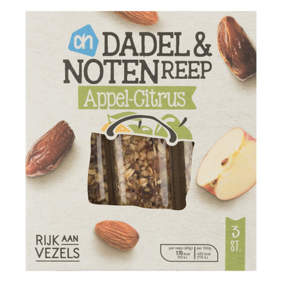 Huismerk Dadel & notenreep appel-citrus