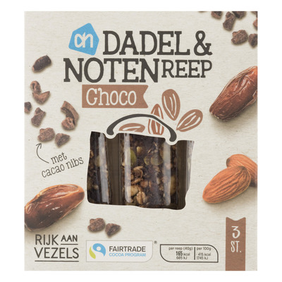 Huismerk Dadel & notenreep choco