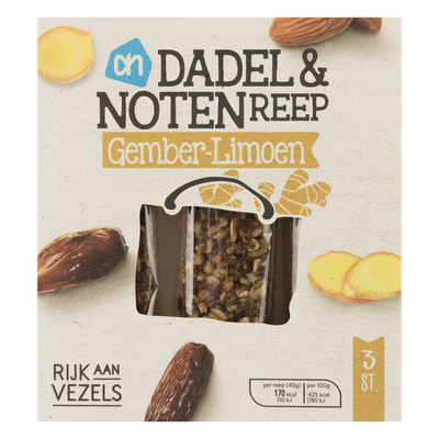 Huismerk Dadel & notenreep gember-limoen