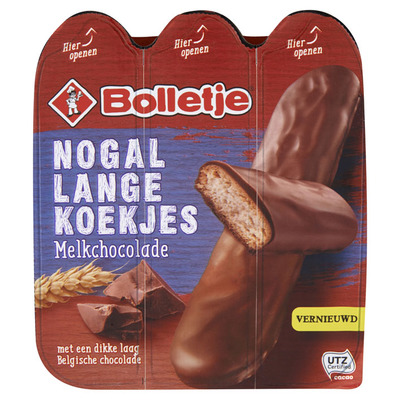 Bolletje Nogal lange koekjes melkchocolade