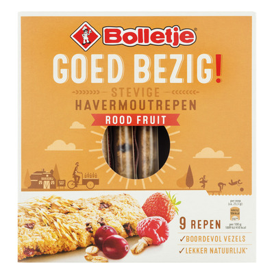 Bolletje Goed Bezig Havermoutrepen rood fruit
