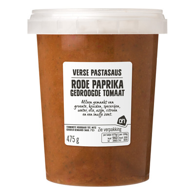Huismerk Verse rode paprika pastasaus