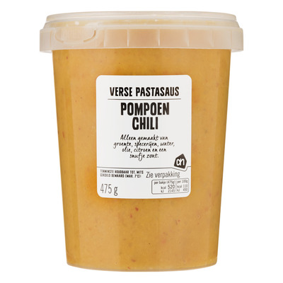 Huismerk Verse pompoen-chili pastasaus