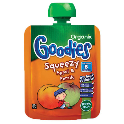 Organix Squeezy appel & perzik 6+ mnd