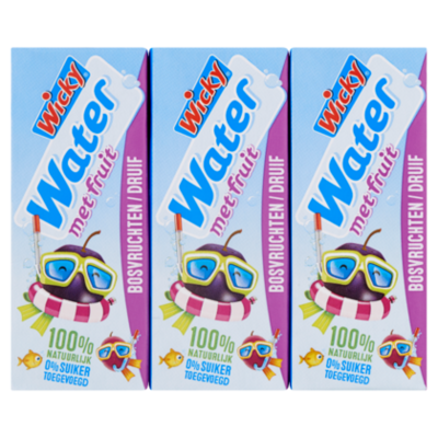 Wicky Water bosvruchten druif 6x200ml