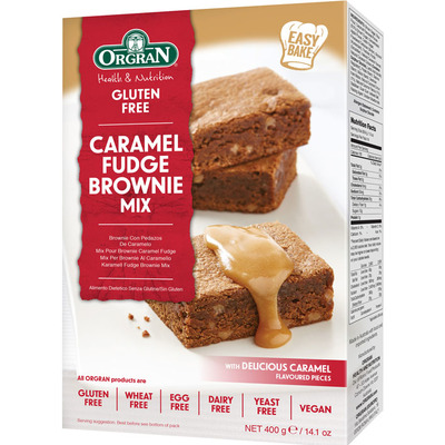 Orgran Caramel fudge brownie mix glutenvrij