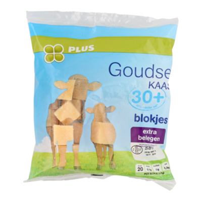 Huismerk Goudse extra belegen 30+ kaasblokjes