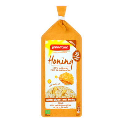 Zonnatura Honing 100% Volkoren Rijst- & Maïswafels