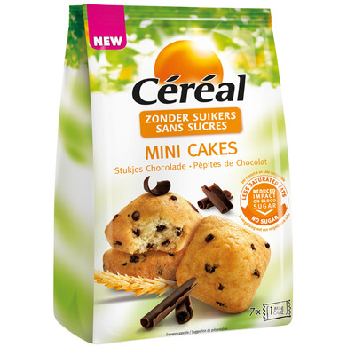 Cereal Mini cake met stukjes choc suikerbewust