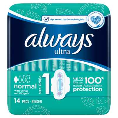 Always Ultra Normal (Maat 1) Maandverband Vleugels x14