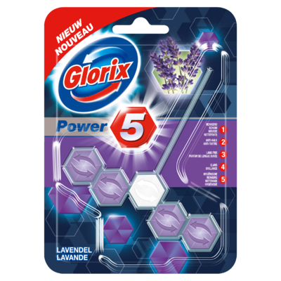 Glorix Wc Blok Power 5 Lavendel 1 Stuk