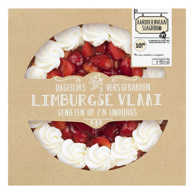 Huismerk Aardbeienvlaai slagroom