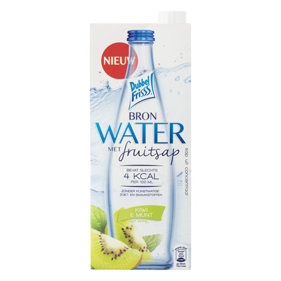 DubbelFrisss Bronwater met fruitsap kiwi & munt