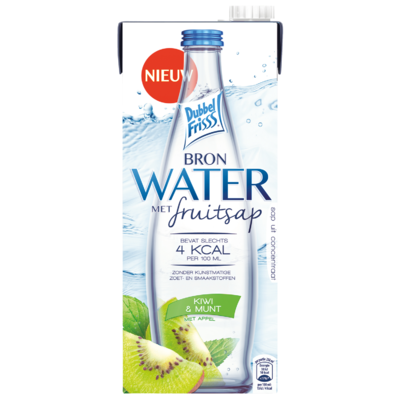 Dubbelfrisss Water met fruitsap kiwi munt