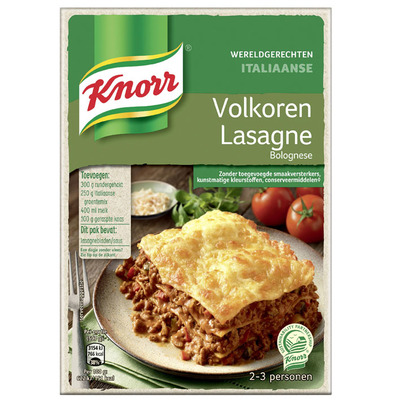 Knorr Lasagne met volkoren pastabladen