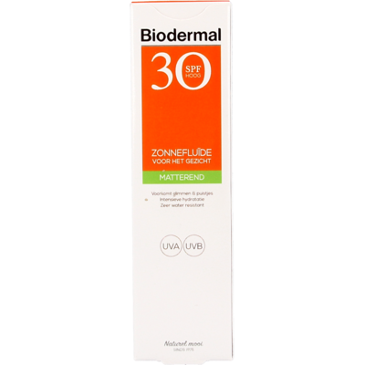 Biodermal Matterende Zonnefluïde Gezicht SPF 30