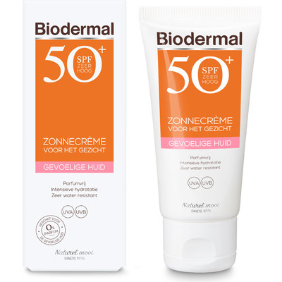 Biodermal Zonnecreme gevoelige huid gezicht SPF50+
