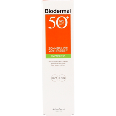 Biodermal Matterende Zonnefluïde Gezicht SPF 50+