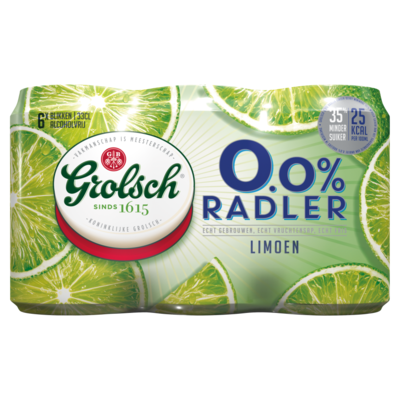 Grolsch Radler limoen 0,0% 6 x 33cl