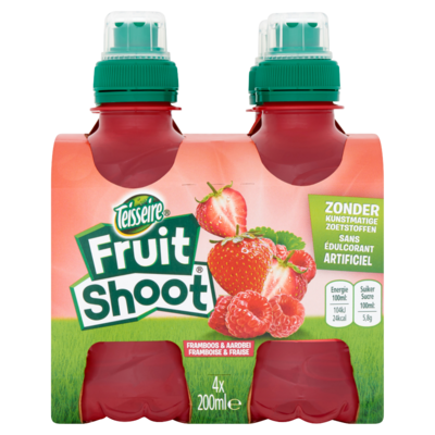 Teisseire Fruitshoot aardbei & framboos 4 x 200ml