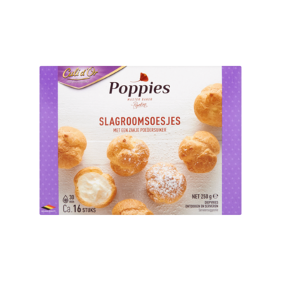 Poppies Slagroomsoesjes met een Zakje Poedersuiker