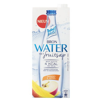 DubbelFrisss Bronwater met fruitsap mango & appel