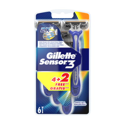 Gillette Sensor3 Wegwerpscheermesjes Voor Mannen - Pak Van 4+