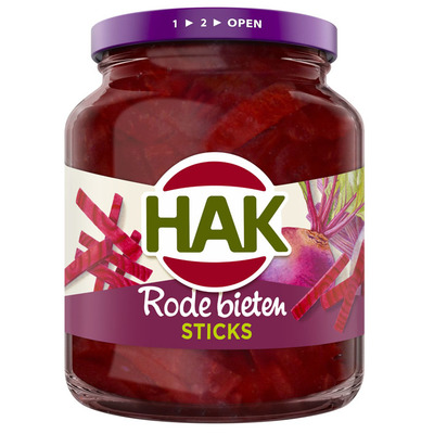 Hak Rode bieten sticks zoetzuur