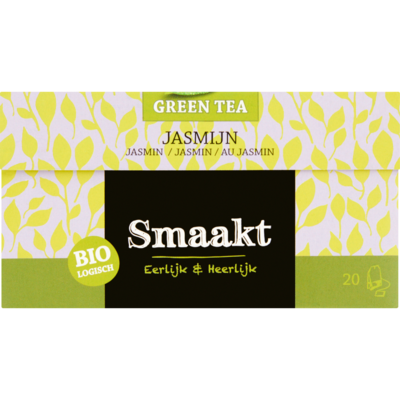 Smaakt Groene thee biologisch jasmijn 20 zakjes