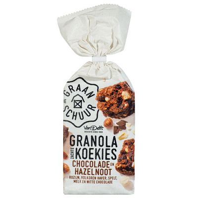 De Graanschuur Granola koekies chocolade hazelnoot